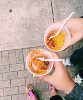 Bartender insisted we try this crock pot chili - and it was slurping my delicious! Available whenever "he decides to make it"