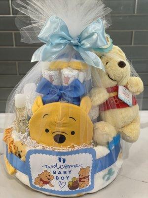 Gift wrapped Winnie the Pooh themed cake!