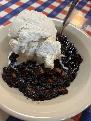 Blackberry cobbler  Good ice cream