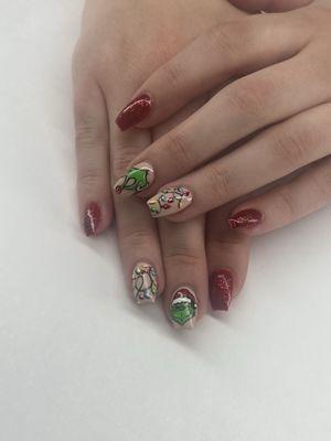 Grinch nails  Christmas nails  Holiday themed nails