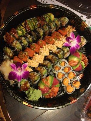 Dragon Roll, Monster Roll,  Allison Roll, crab roll, Monster Roll, Spicy Tuna Roll, two Sushi Donuts