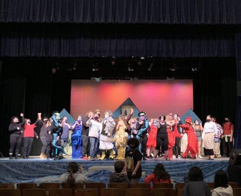 The cast of The Little Mermaid celebrate another successful show