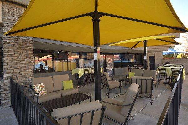 Great patio! Misters in the summer, heaters in the winter.