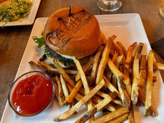 Burger and fries