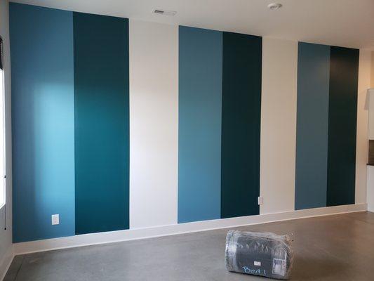 Striped accent wall