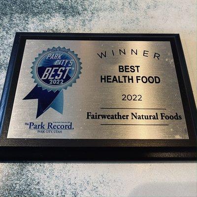 Award winning health food. Voted BEST in Park City!