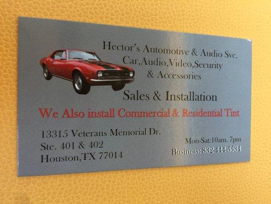 Hector offers new services like Restoration, Body Shop, Oil Change, and Repairs.