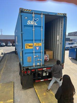 Shipping containers by a ocean 20 ft and 40 ft