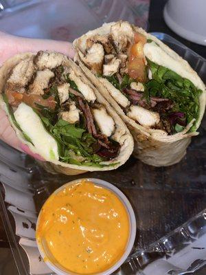 Chicken Club Wrap with chipotle ranch