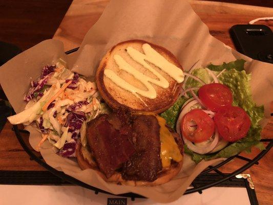 Redwood Burger with coleslaw