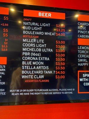 Beer Menu