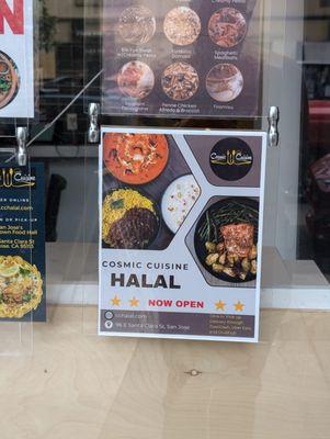 Cosmic Cuisine Halal, recently opened.