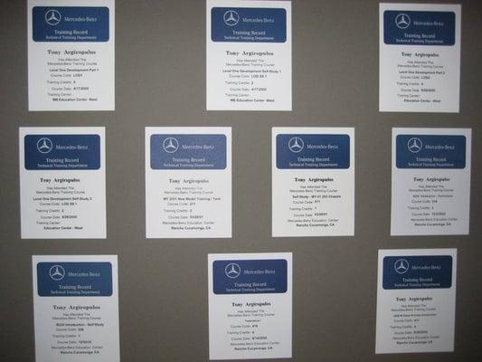 Mercedes-Benz Training Certificates