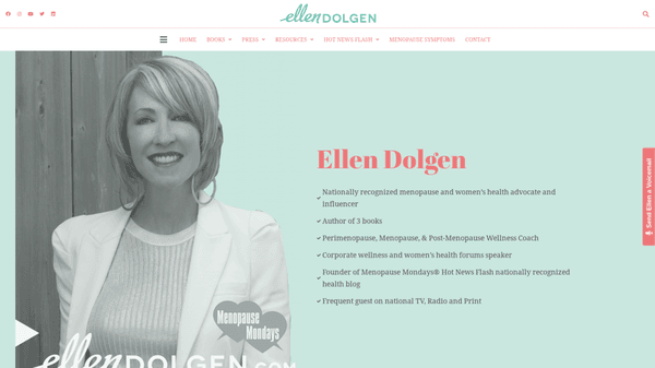 New WordPress Website for Women's Health Advocate / Celeb Ellen Dolgen - https://ellendolgen.com/