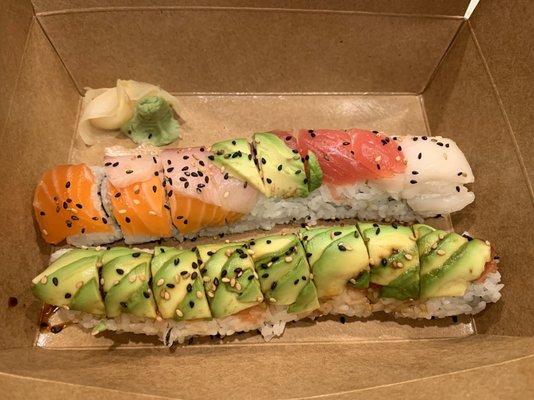 Top to bottom: Rainbow Roll Dinner and Eclipse Roll Dinner