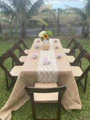 Banquet table and chair rental