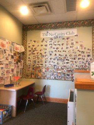 One of the walls for kiddos without cavities