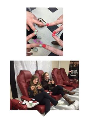 These chicks rock my night  #spa #mani #pedi #bestie