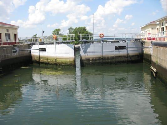 Going through the lock on the Erie Canal