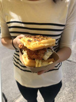 Chicken and waffle slider