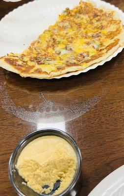 Cheese Uthappam with super salty chutney