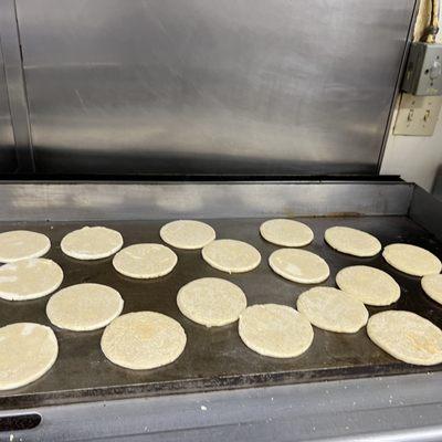 Gorditas being made