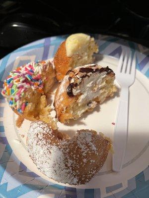 French toast donut, cannoli, sprinkles and cheesecake