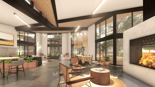 Perch leasing lobby and resident lounge