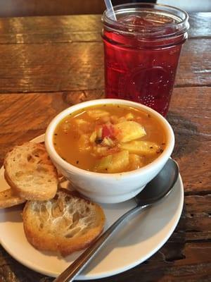 I like my food with color! Gypsy soul and iced herbal tea.