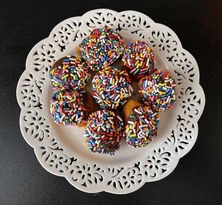 Sprinkle donut holes - so light and fluffy! YUM!