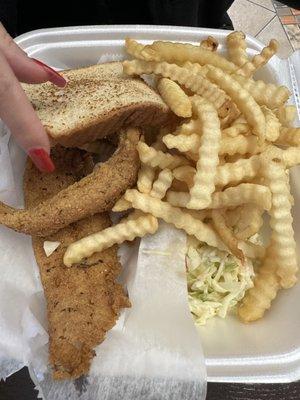 Fried whiting