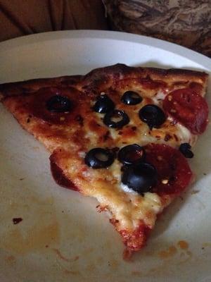 A doctored slice of pepperoni.