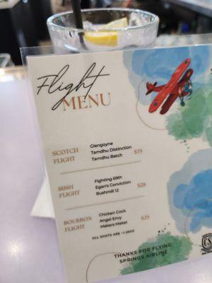 Only 2 Thursdays per Month- HHTake flight!  In Coral Springs, FL.  Bottom of this menu says "Thanks for flying 'Springs Airline'."  Ha ha.