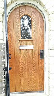 1920 Door with high tech modern lockset.