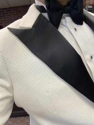 Close up of the tuxedo Rocco custom made just for me!