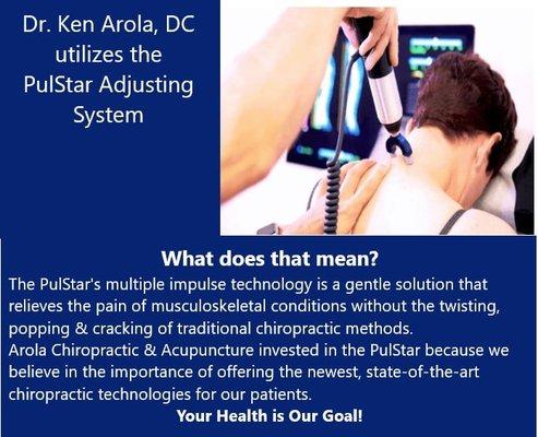 Pulstar Adjusting System!  No more Twisting, Popping or Cracking!