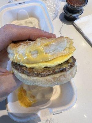 Sausage breakfast sandwich