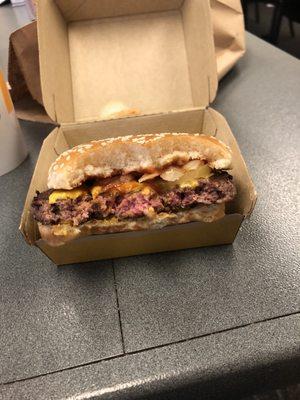 Raw quarter pounder with cheese. Gross.