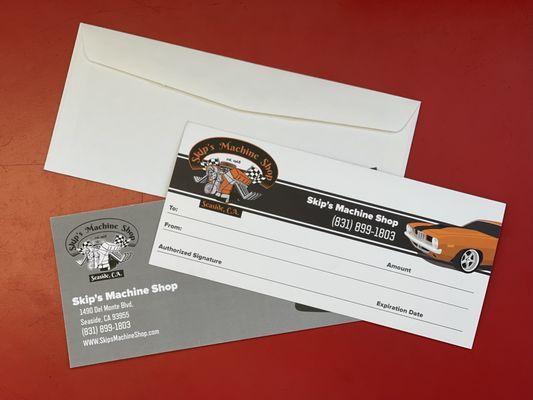 Gift certificates available!