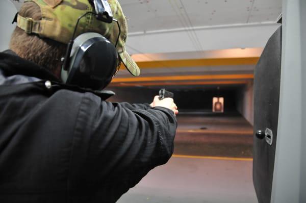 Inside the shooting range