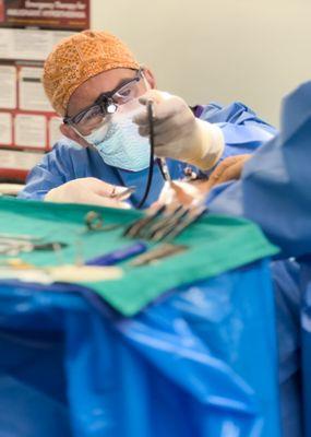 Dr. Davis in surgery