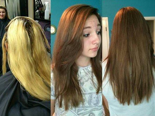 Before and After Corrective Color by Kathy