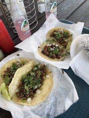 Steak Tacos and chorizo Tacos