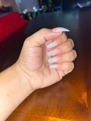 Milky pink and white ombré