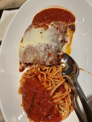 Eggplant parmigiana spaghetti