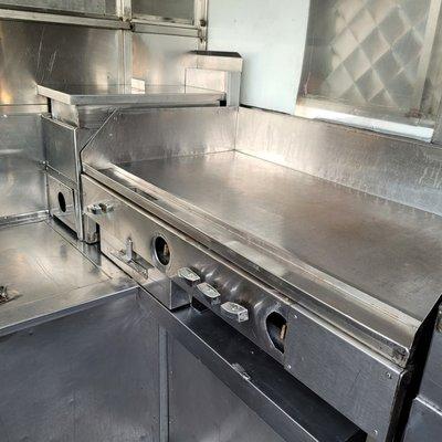 Deep fryer flat top cleaned and sanitized