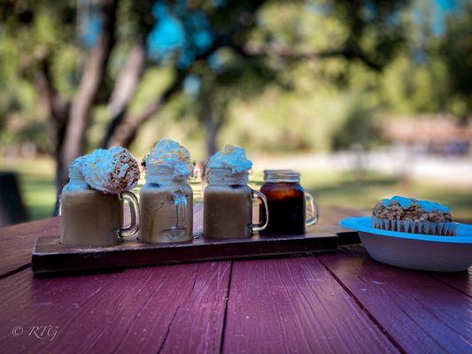 Fall iced coffee flight