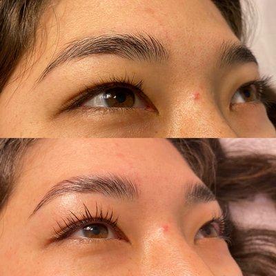 Lash lift and brow lamination