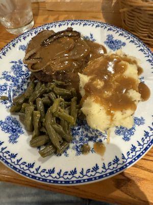 Hamburger steak with onion gravy