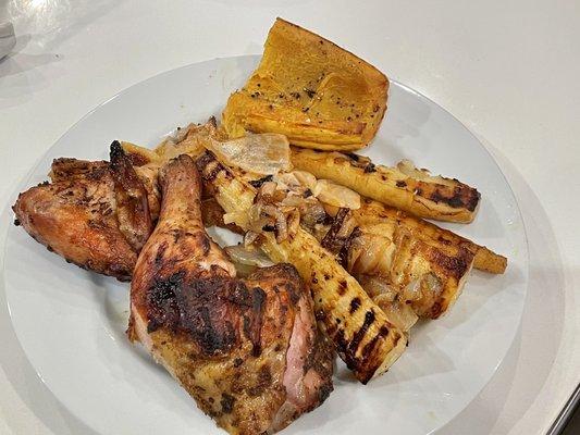 Try the spatchcocked chicken, roast 300 1 hour w root veggies